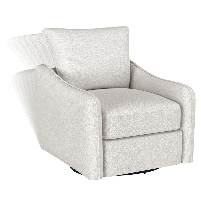 Madia - Upholstered Sloped Arm Swivel Glider Chair - Vanilla