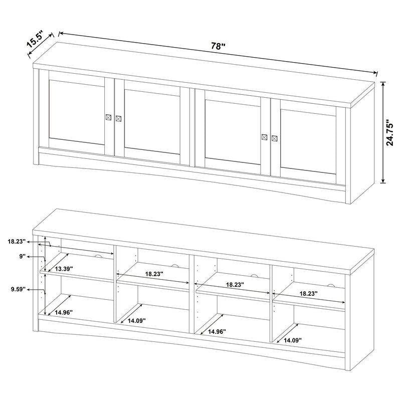 Laughlin - 4 Door Engineered Wood TV Stand - White