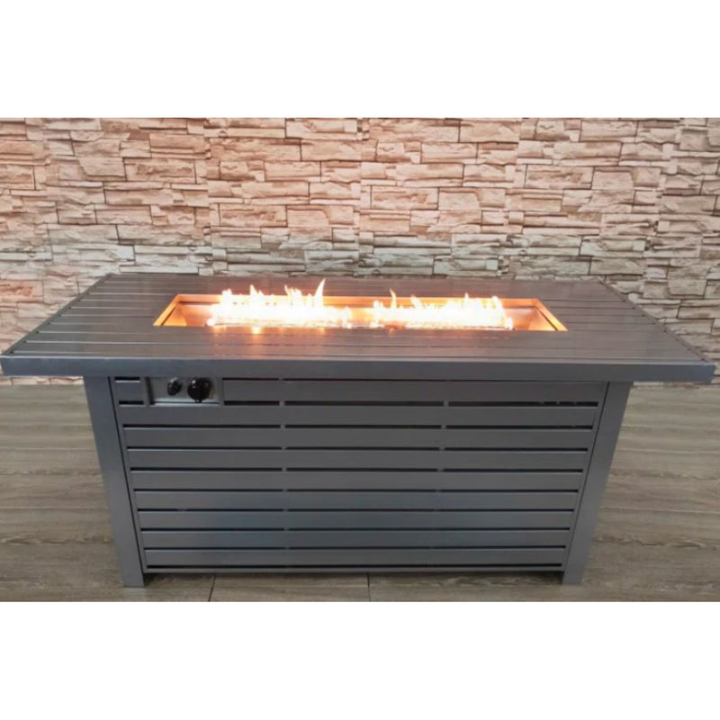 Outdoor Fire Pit Table & Lid - Dark Gray