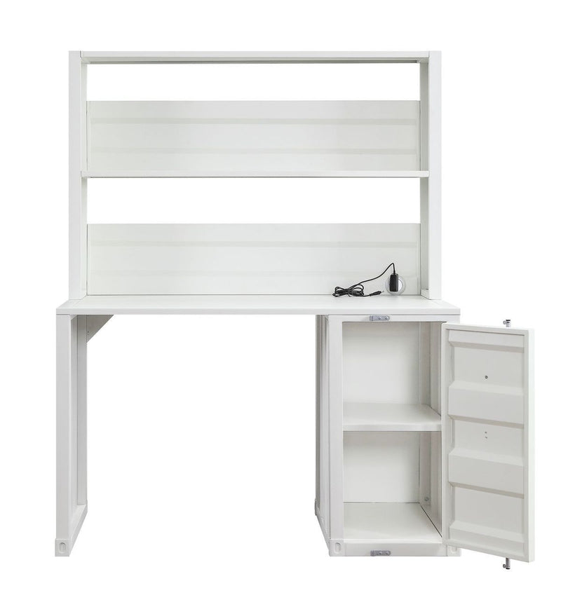 ACME Cargo Desk & Hutch, White 37887