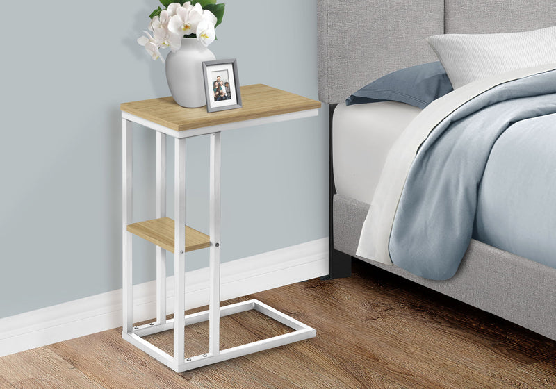 Accent Table, C - Shaped, Marble Look Contemporary & Modern Convenient Design