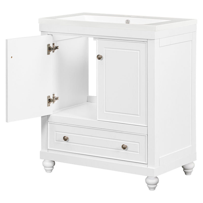 Bathroom Vanity With Sink, Combo, Cabinet With Doors And Drawer, Solid Frame And MDF Board