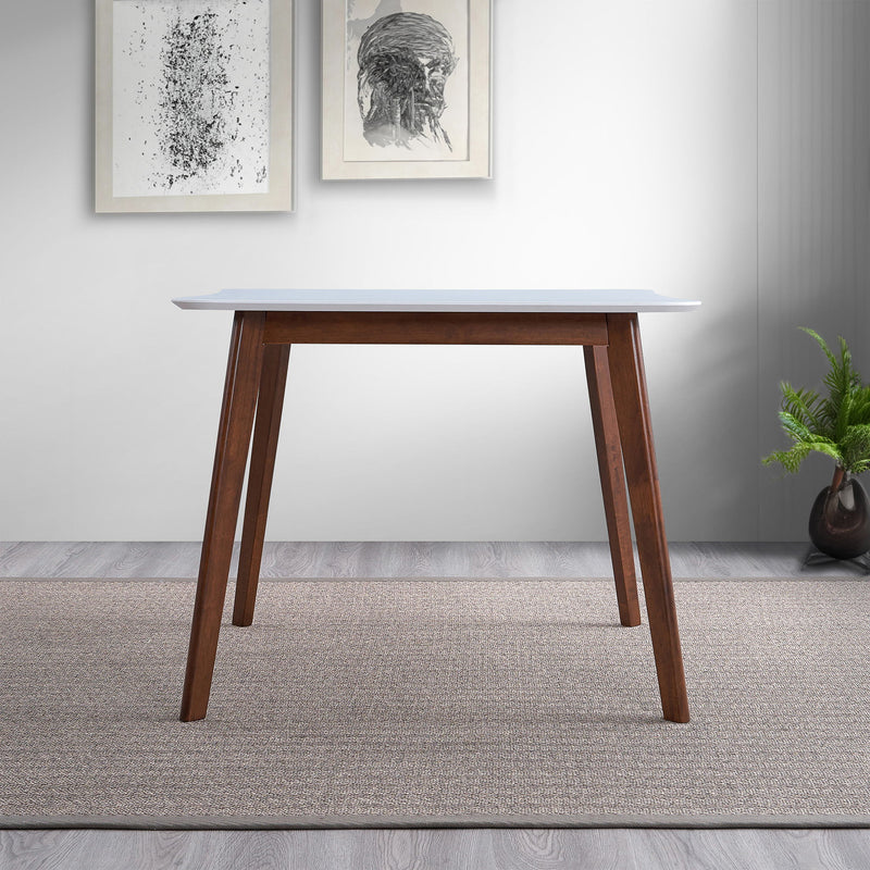 Benton - Modern Top Dining Table - Brown / Walnut Brown / White