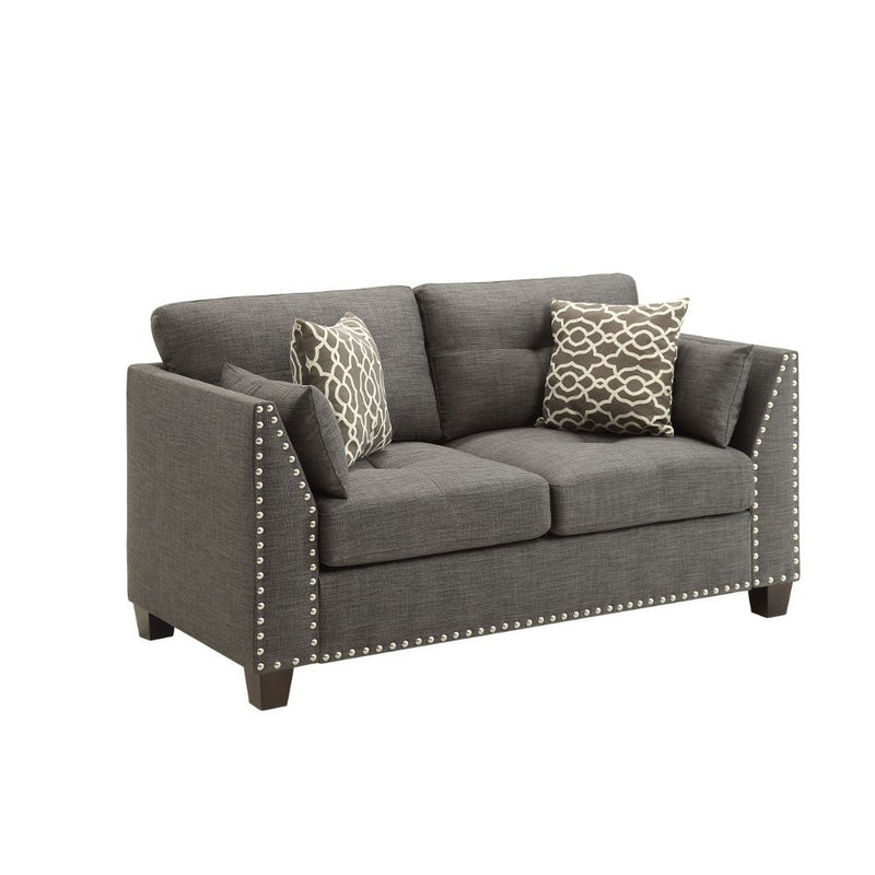 Laurissa - Loveseat - Light Charcoal Linen