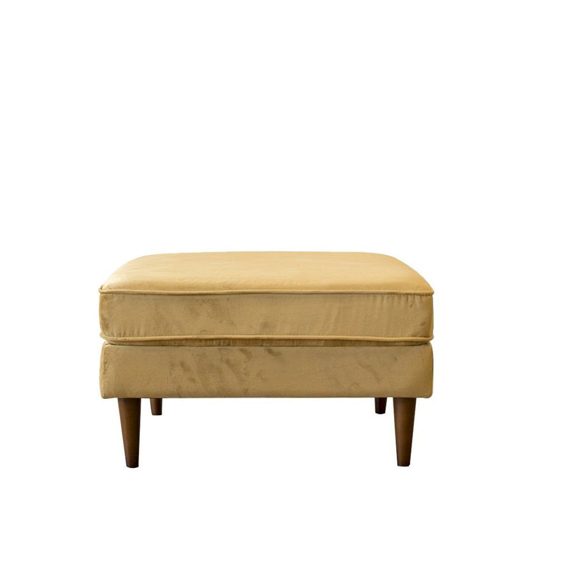 Amber - Square Upholstered Ottoman Linen