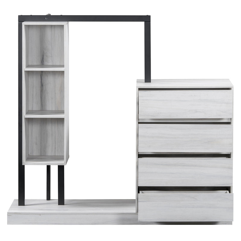 Wardrobe With 4 Drawers And 3 Shelves