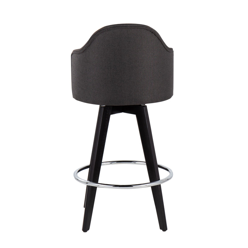 Ahoy - Contemporary Fixed Height Counter Stool With Round Footrest (Set of 2)