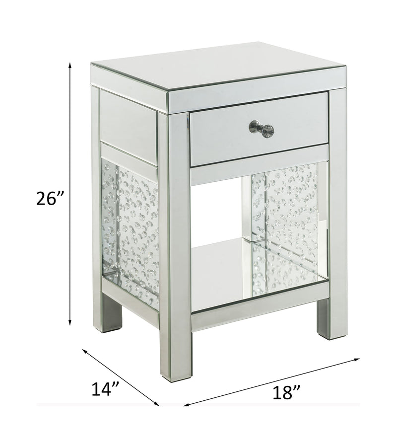 Nysa - Accent Table - Mirroed & Faux Cyrstals Inlay