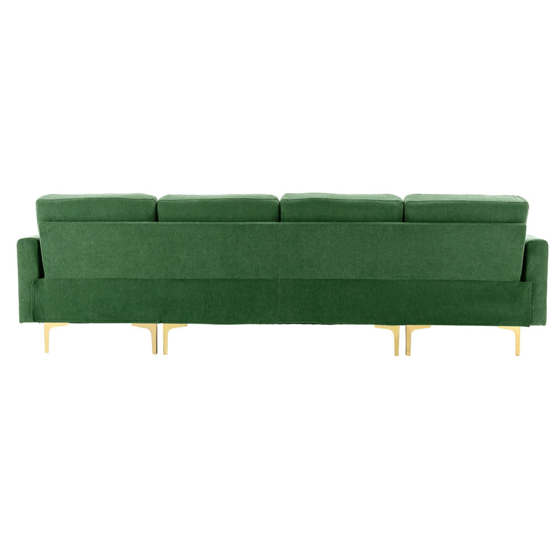 L-Shape Convertible Sectional Sofa Couch With Movable Ottoman For Living Room