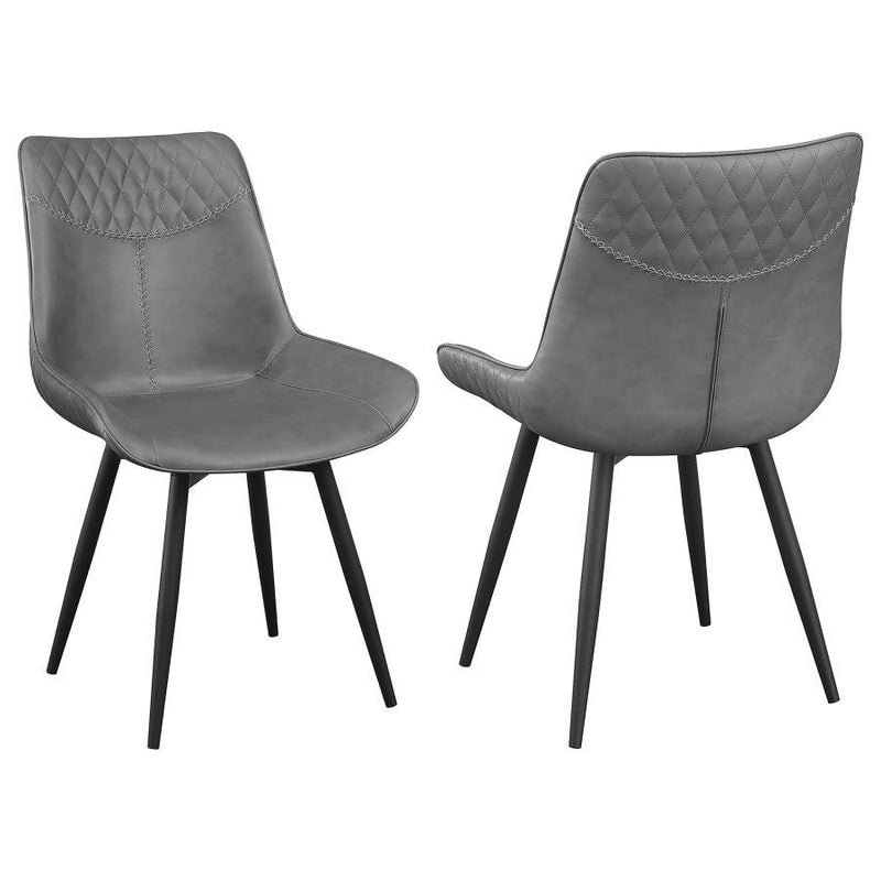 Brassie - Upholstered Swivel Dining Side Chair (Set of 2) - Gray - Atlantic Fine Furniture Inc