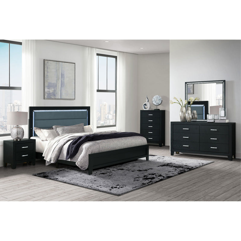 Carlos - 5 Pieces Queen Bedroom Set, Modern Design - Black