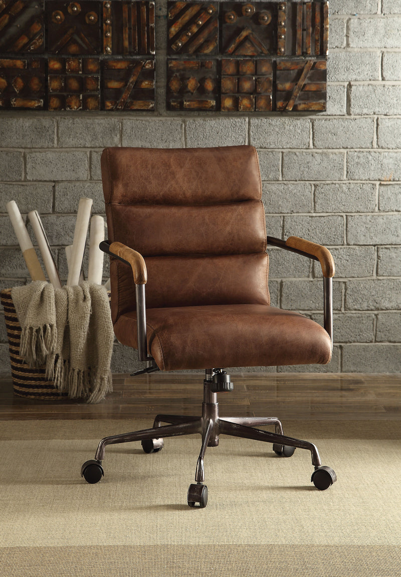 Harith - Retro Top Grain Leather Office Chair