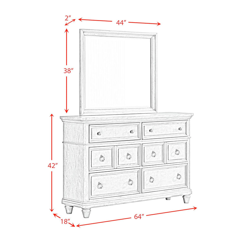 Whit-Ash - Dresser And Mirror Set - Light Gray