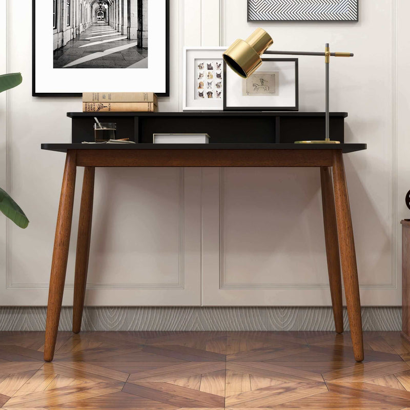 Hayley - Recgular Desk - Black / Brown