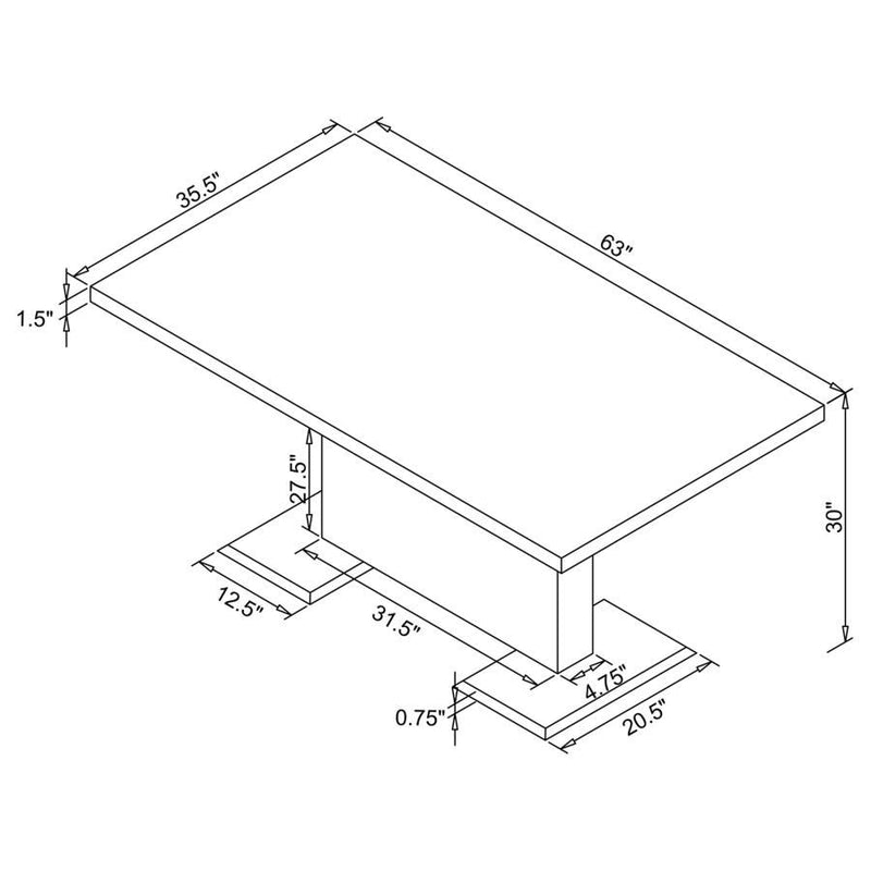 Anges - Rectangular Dining Table - White High Gloss - Atlantic Fine Furniture Inc