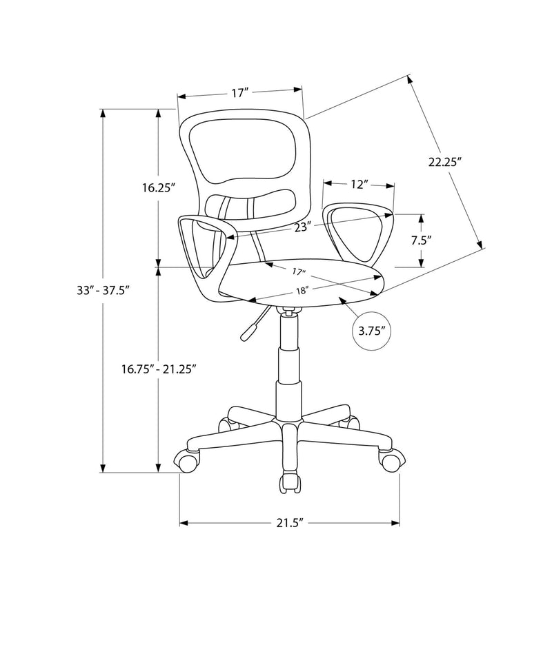 Office Chair, Adjustable Height, Swivel Ergonomic, Armrests, Contemporary