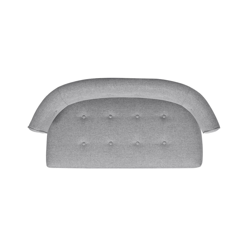 Jared - Roll Arm Tufted Bench Settee - Light Gray