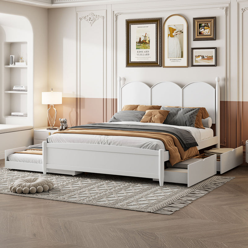 Platform Bed With With 2 Big Drawers And Trundle