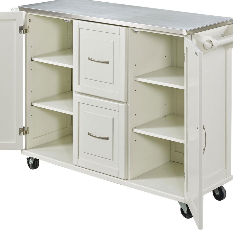 Blanche - Kitchen Cart - Steel Top