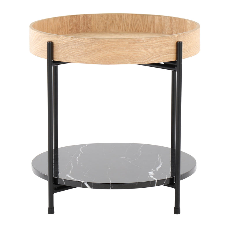 Daniella - Contemporary End Table - Black / Natural