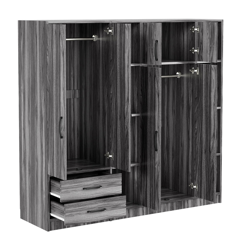 6 Door Wardrobe With Shelves And Drawers