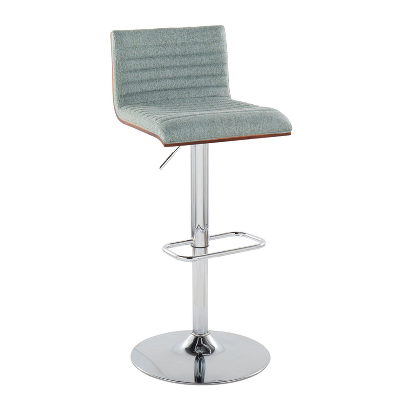 Mason - Contemporary Adjustable Barstool With Swivel With Rounded Rectangle Footrest (Set of 2)