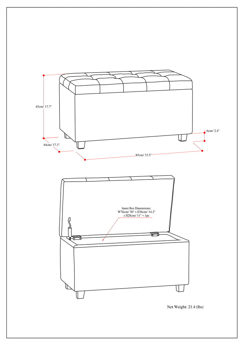 Cosmopolitan - Upholstered Storage Ottoman