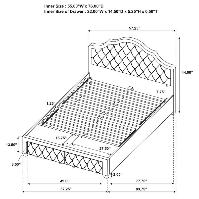 Ashleigh - Upholstered Storage Platform Bed