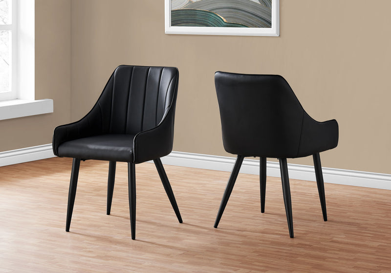 Dining Chair, Side Upholstered For Dining Room, Contemporary And Modern (Set of 2) - Black