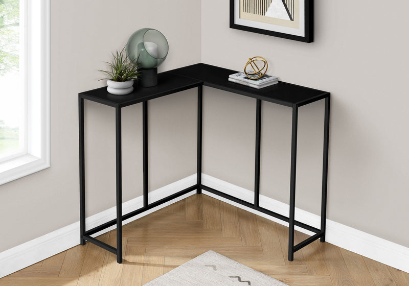 Corner Accent Console Table For Entryway, Contemporary & Modern - Black