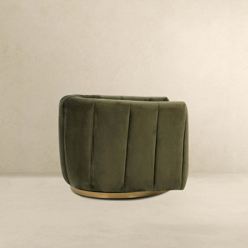 Cosey - Swivel Chair - Gold / Green / Olive Green