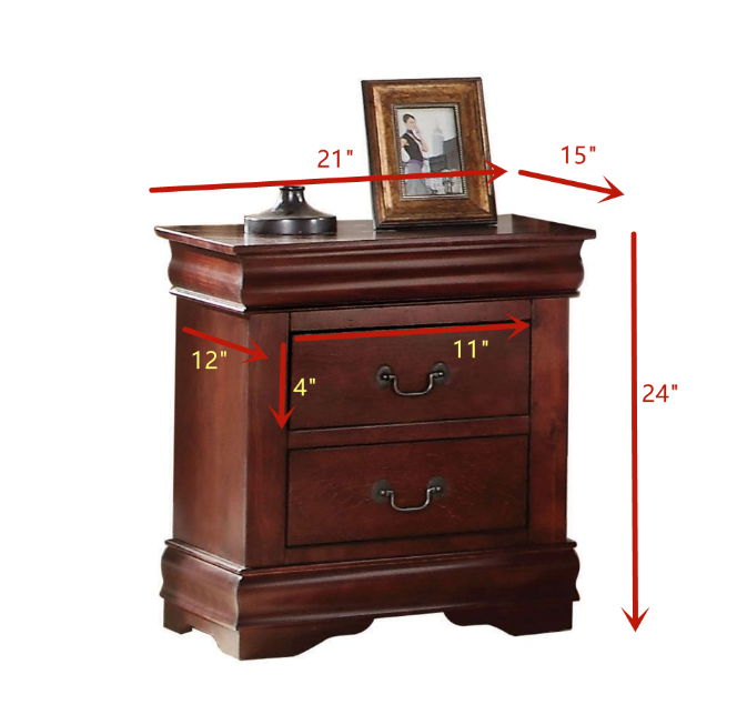 Louis Philippe - Nightstand, Elegant Design - Cherry