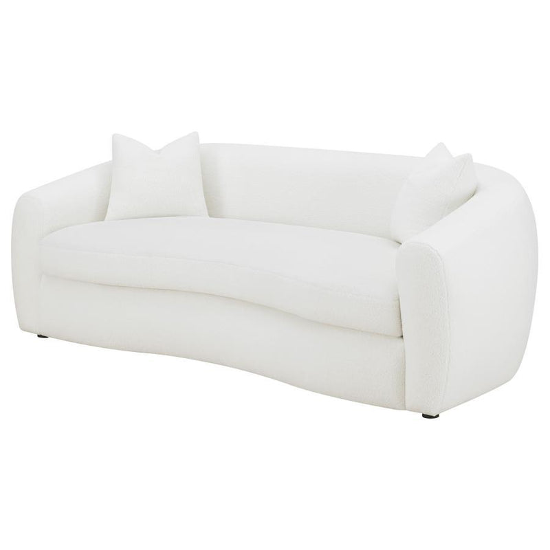 Isabella - Faux Sheepskin Upholstered Sofa Natural - Ivory