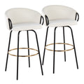 Claire - Contemporary / Glam Barstool With Footrest (Set of 2)