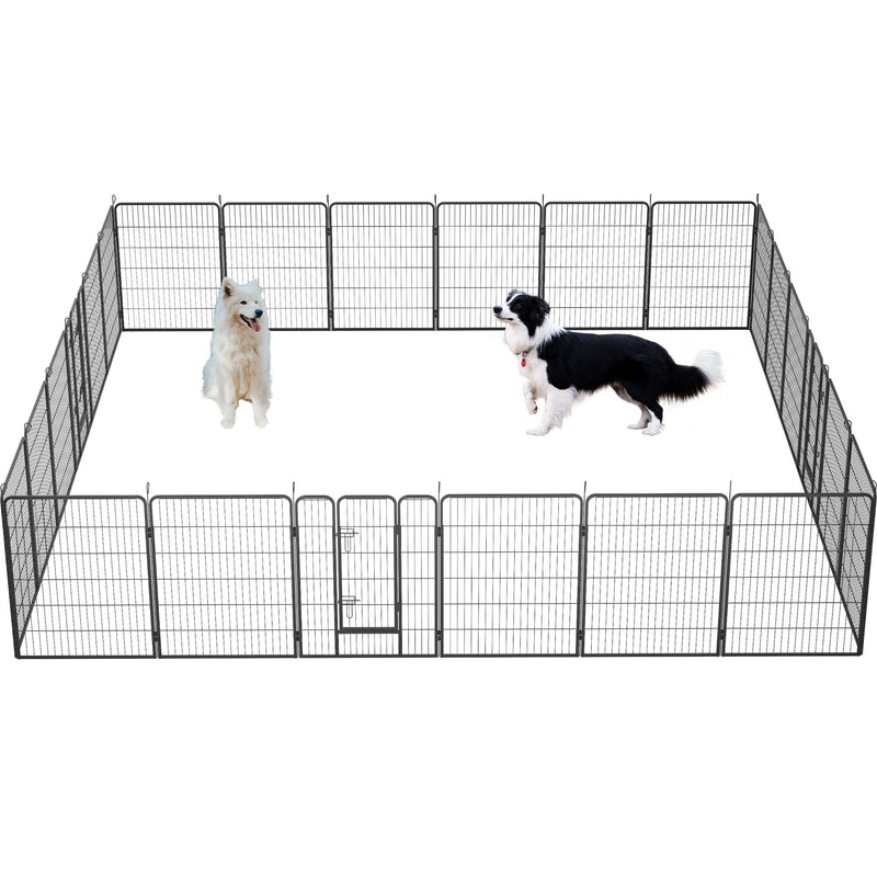 Dog Pens Outdoor Height Foldable Panels Heavy Duty Metal Portable Dog Playpen Indoor Anti Rust Exercise Dog Fence With Doors For Pets Play Pen For RV Camping Yard