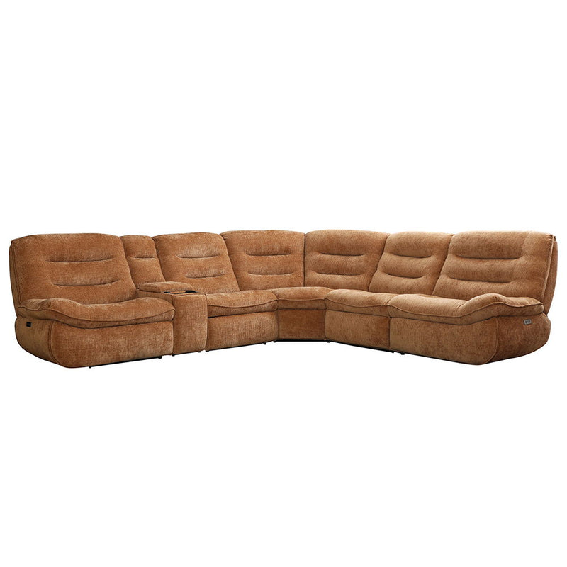 Emmy - Power Motion Sectional Sofa - Orange Chenille