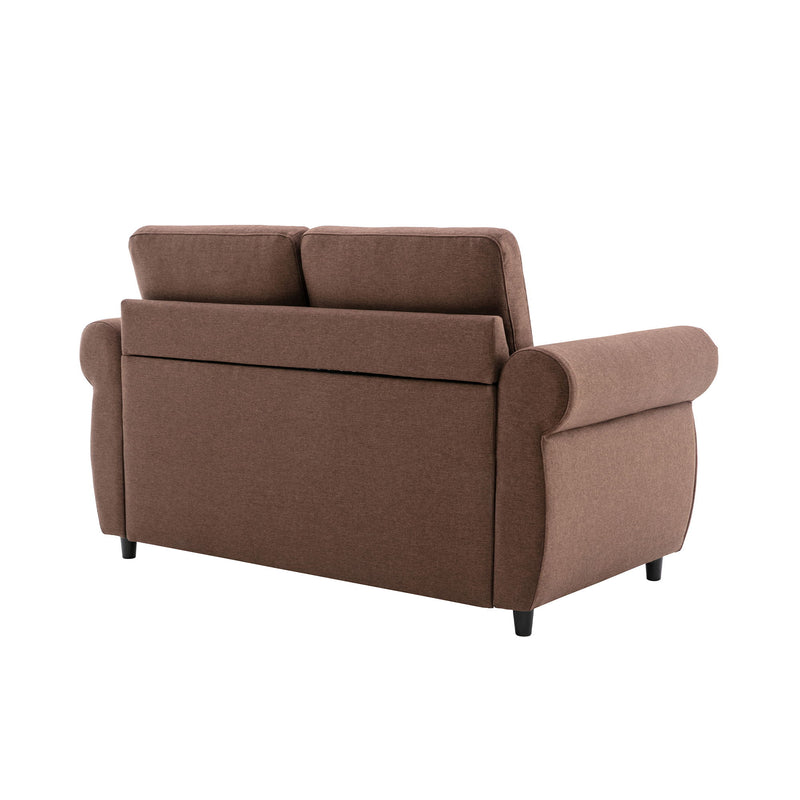 Pull Out Sofa Bed Loveseat Sleeper With Twin Size Memory Mattress With Two USB Ports For Living Room Spaces