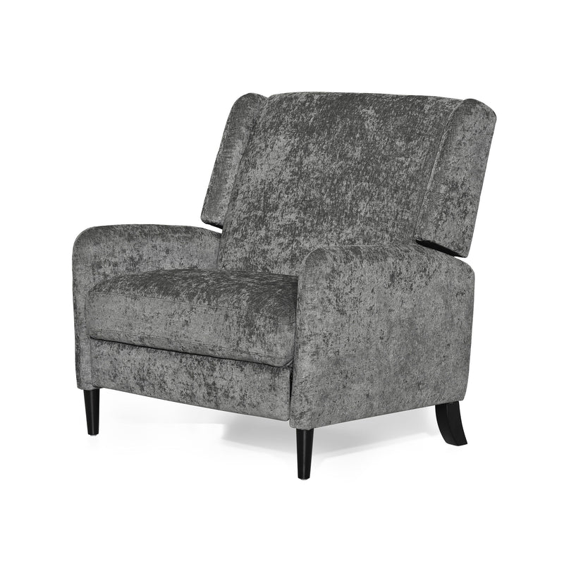 Oversized Textured Fabric Pushback Recliner