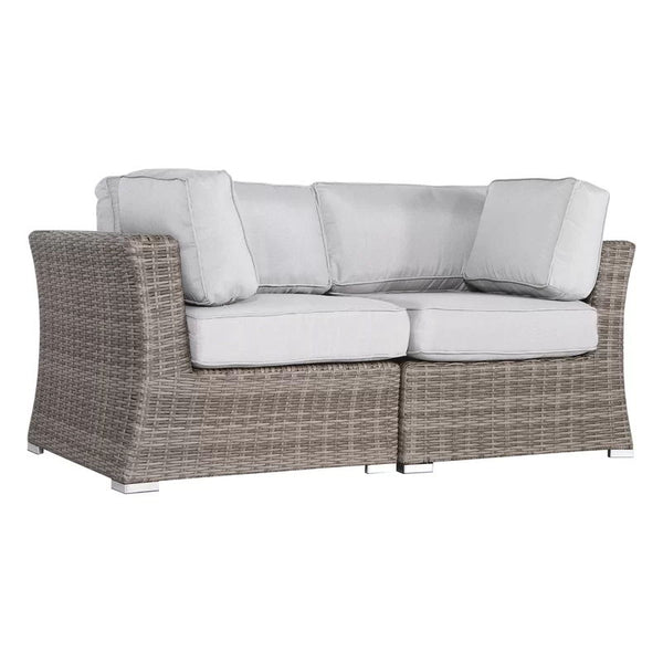 Elegant Wide Outdoor Wicker Loveseat With Plush Cushions Perfect For Cozy Gatherings - Gray / Gray Mix