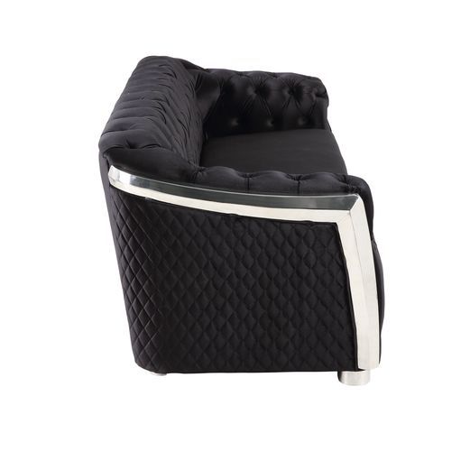 Pyroden - Chair - Black Velvet & Chrome Finish