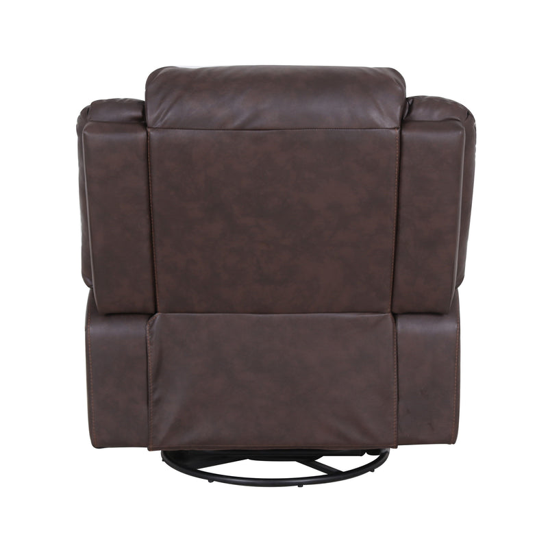 Wide - Faux Leather Manual Swivel Standard Recliner - Dark Brown