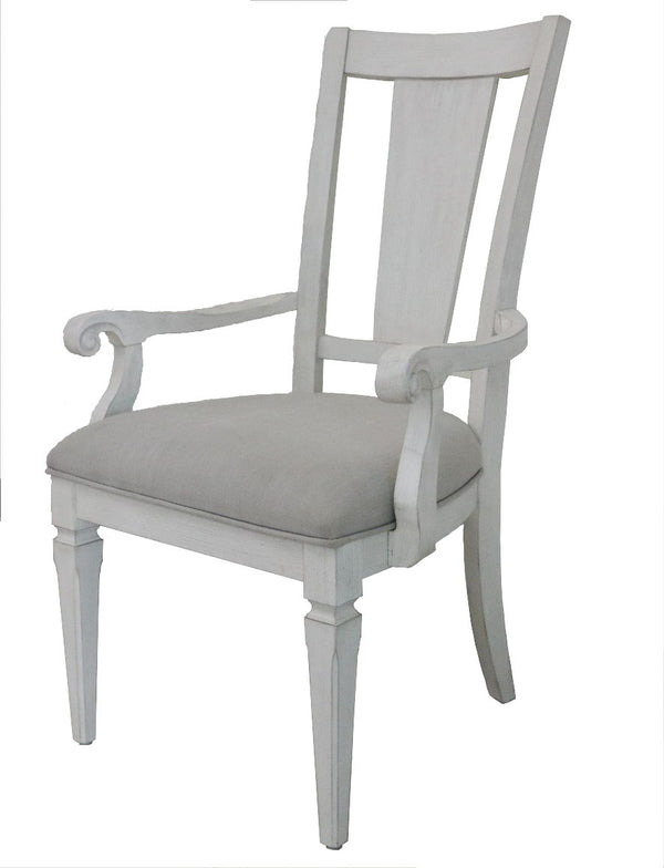 Katia - Arm Chair (Set of 2) - Light Gray / White