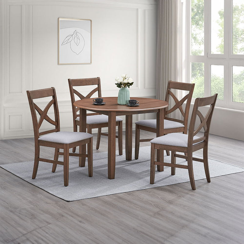 Ferris - Round Dining Table - Brown Finish