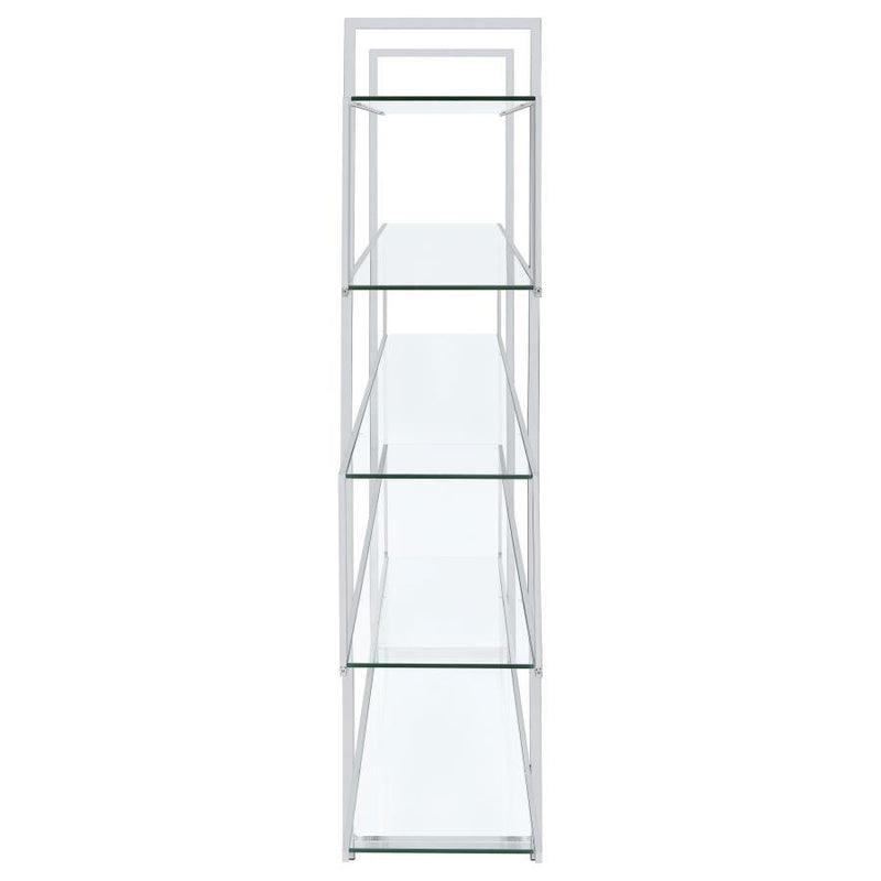 Elmer - 5-Shelf Bookshelf - Clear And Chrome