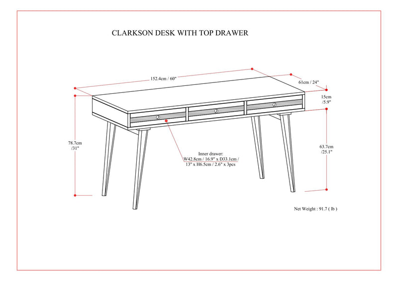 Clarkson - Desk - Rustic Natural Aged Brown