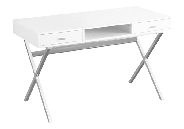 Computer Desk For Home Office, Laptop, Storage Drawers, Glossy Contemporary & Modern