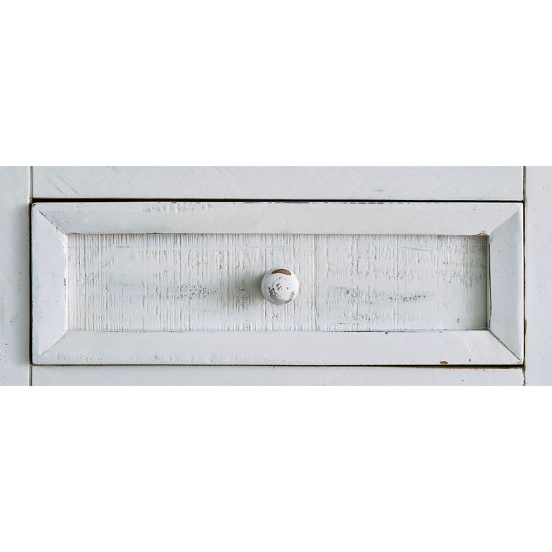 Condesa - 68" Wooden Bar With Wine Storage - Distressed White Finish