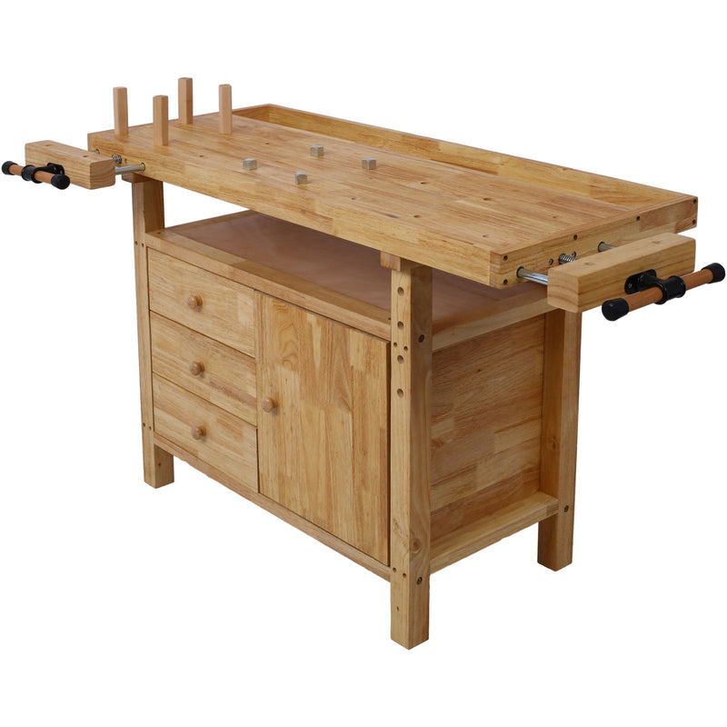 Wood Workbench For Garage Workshop And Home - Natural