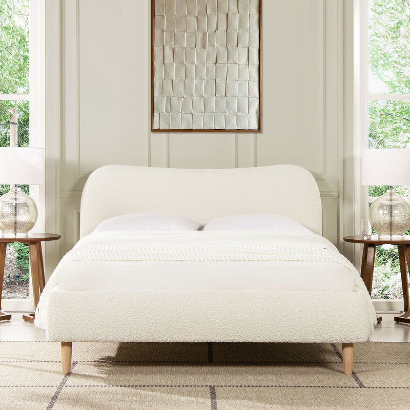 Roman - Curved Headboard Upholstered Platform Bed