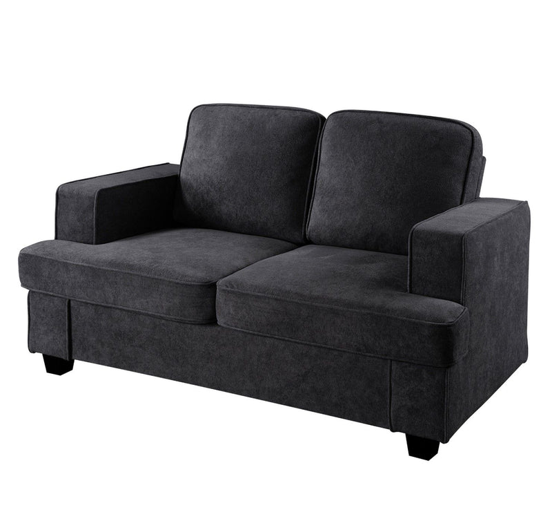 Modern Loveseat, Comfortable 2 Seater Couch With Deep Seating, Loose Back Cushions, Wide Arms